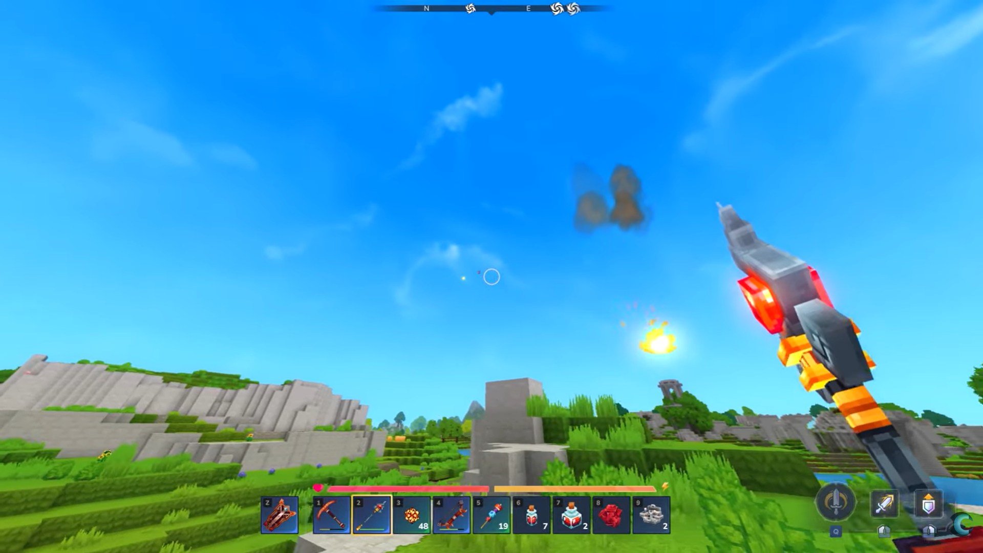 Flame Crystal Staff works in combat (Image credit: Hypixel Studios / Via: YouTube - Concon)