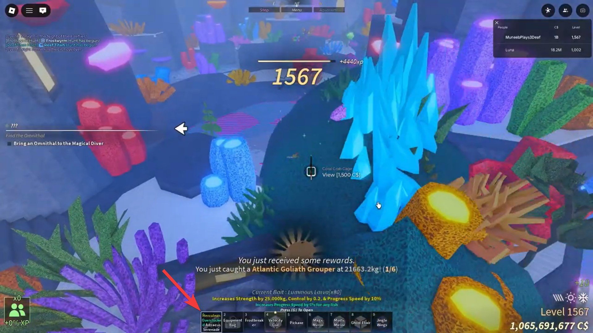 Reef Titan in Fisch (Image credit: Fisch Roblox / Via: YouTube - MuneebPlays3D)