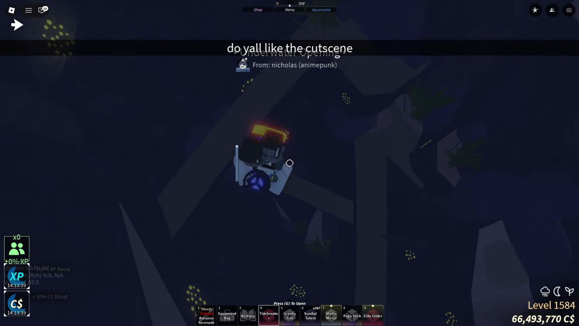 Find the wrecked submarine underwater (Image credit: Fisch Roblox / Via: YouTube - Alek)