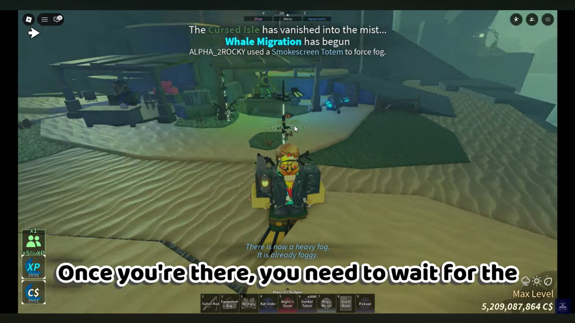 Reach Tidefall (Image credit: Fisch Roblox / Via: YouTube - Blox Fruit Guides)