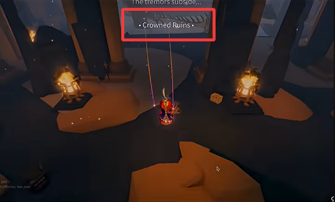 Reach crowned ruins (Image credit: Fisch Roblox / Via: YouTube - DeadlyyDuckk)