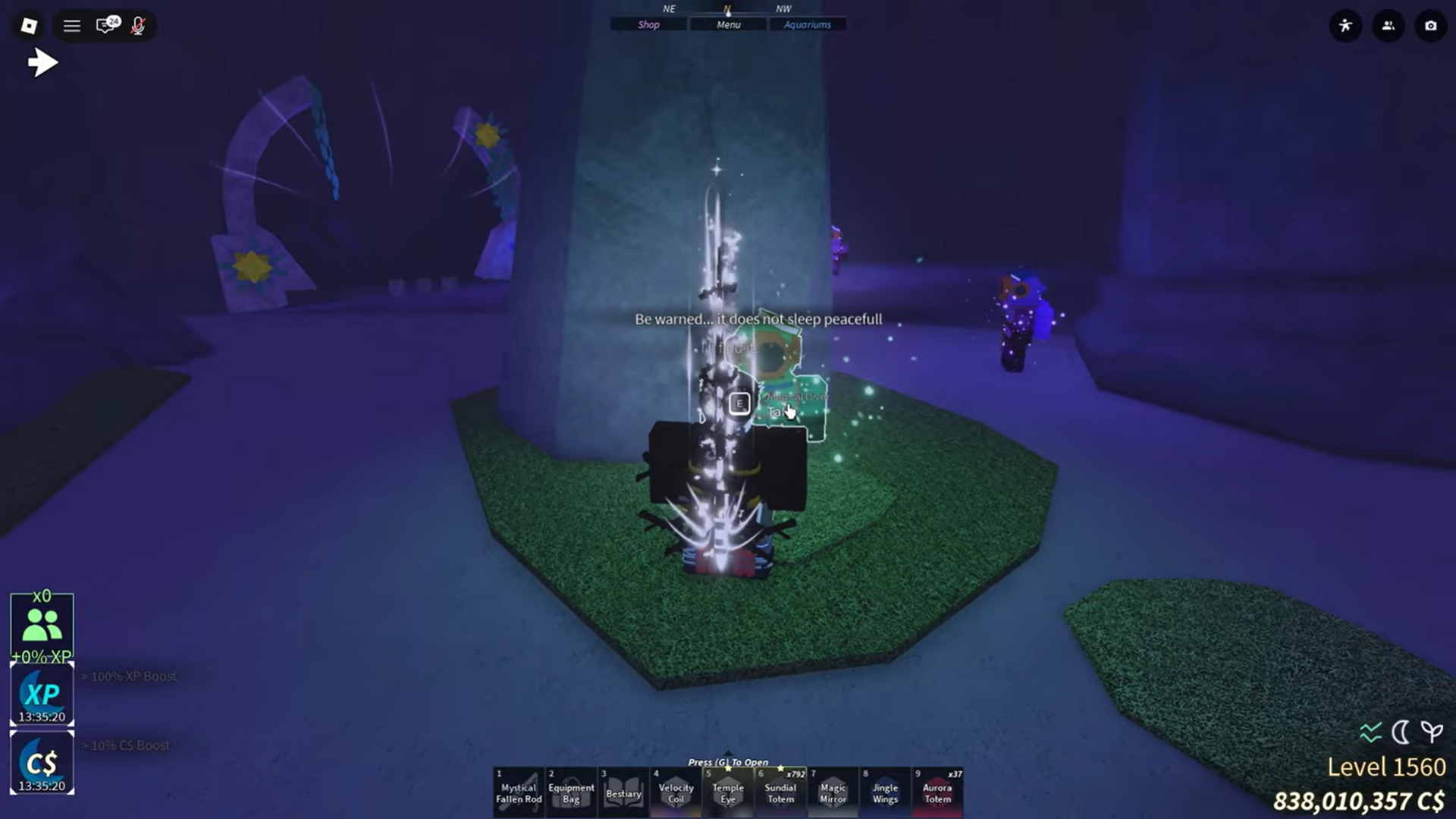 Magical Diver NPC in Sunken Reliquary (Image credit: Fisch Roblox / Via: YouTube - Robnixx)