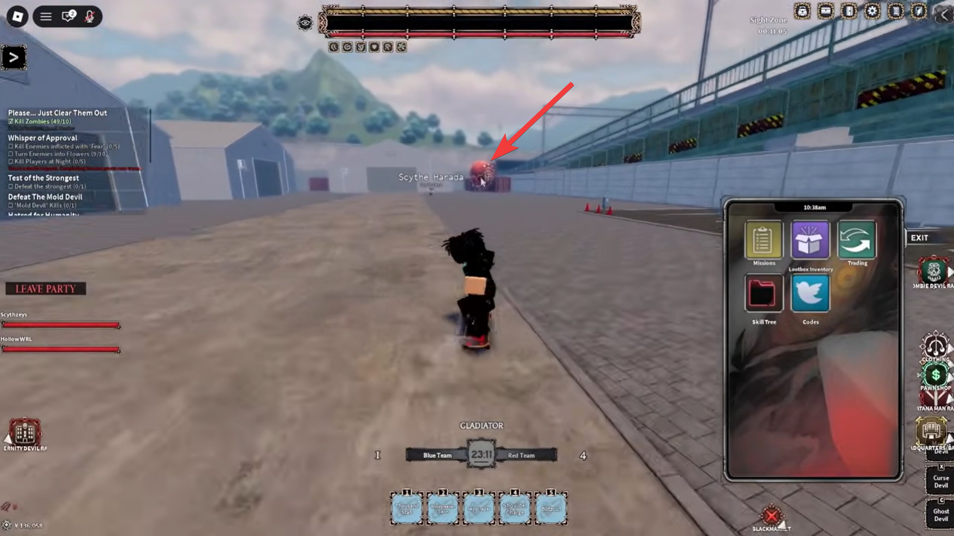 Octopus Devil location in Construction area (Image credit: Devil Hunter Roblox / Via: YouTube - HollowWRL)