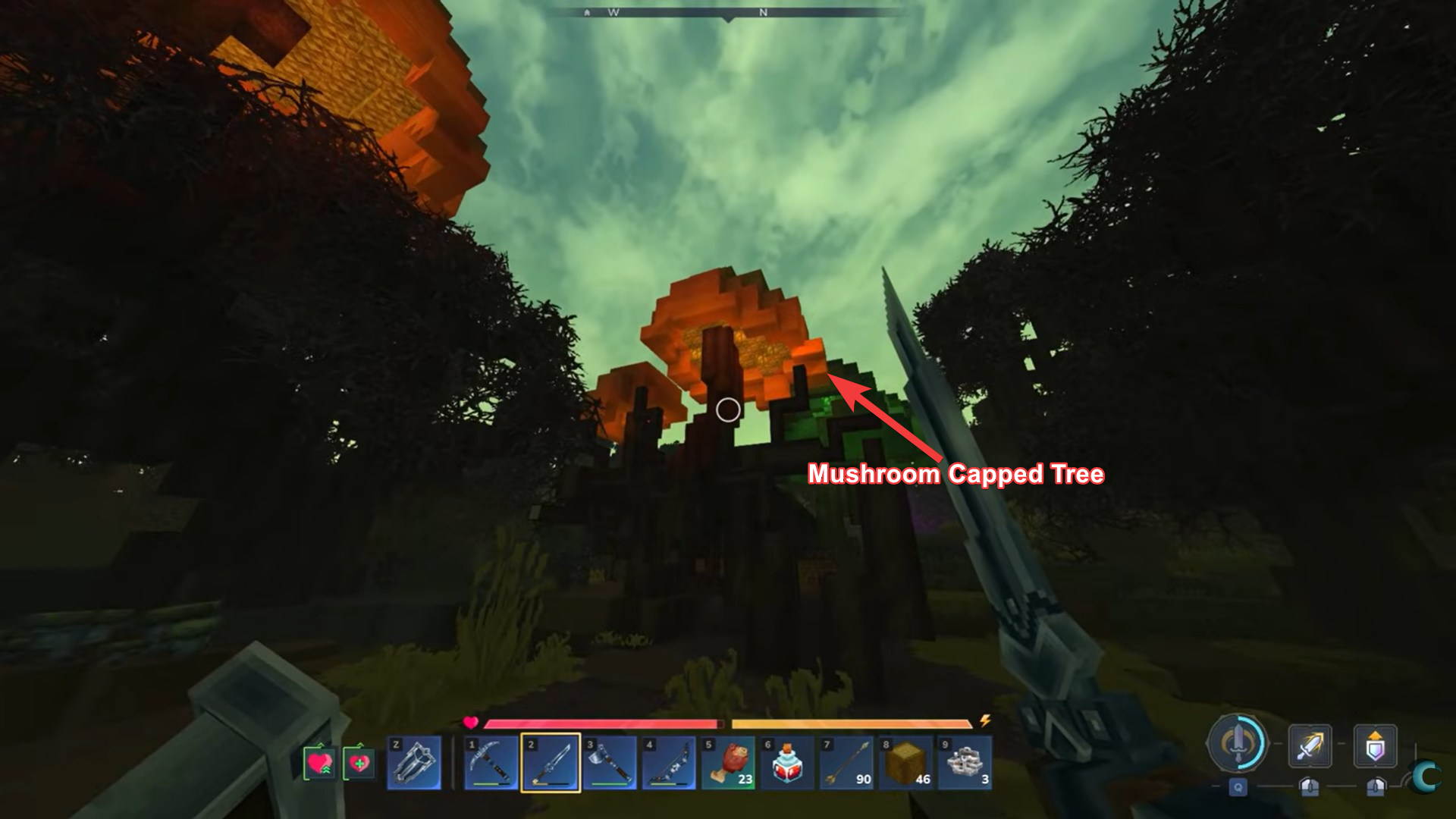 Mushroom-capped trees (Image credit: Hypixel Studios / Via: YouTube - Concon)