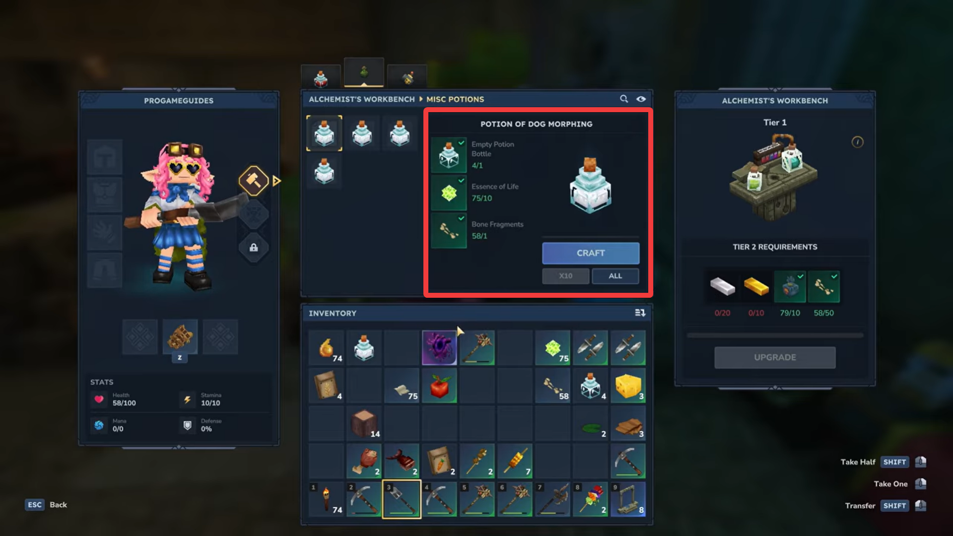 Hytale dog morphing potion (Image credit: Hypixel Studios / Via: YouTube - ProGameGuides)