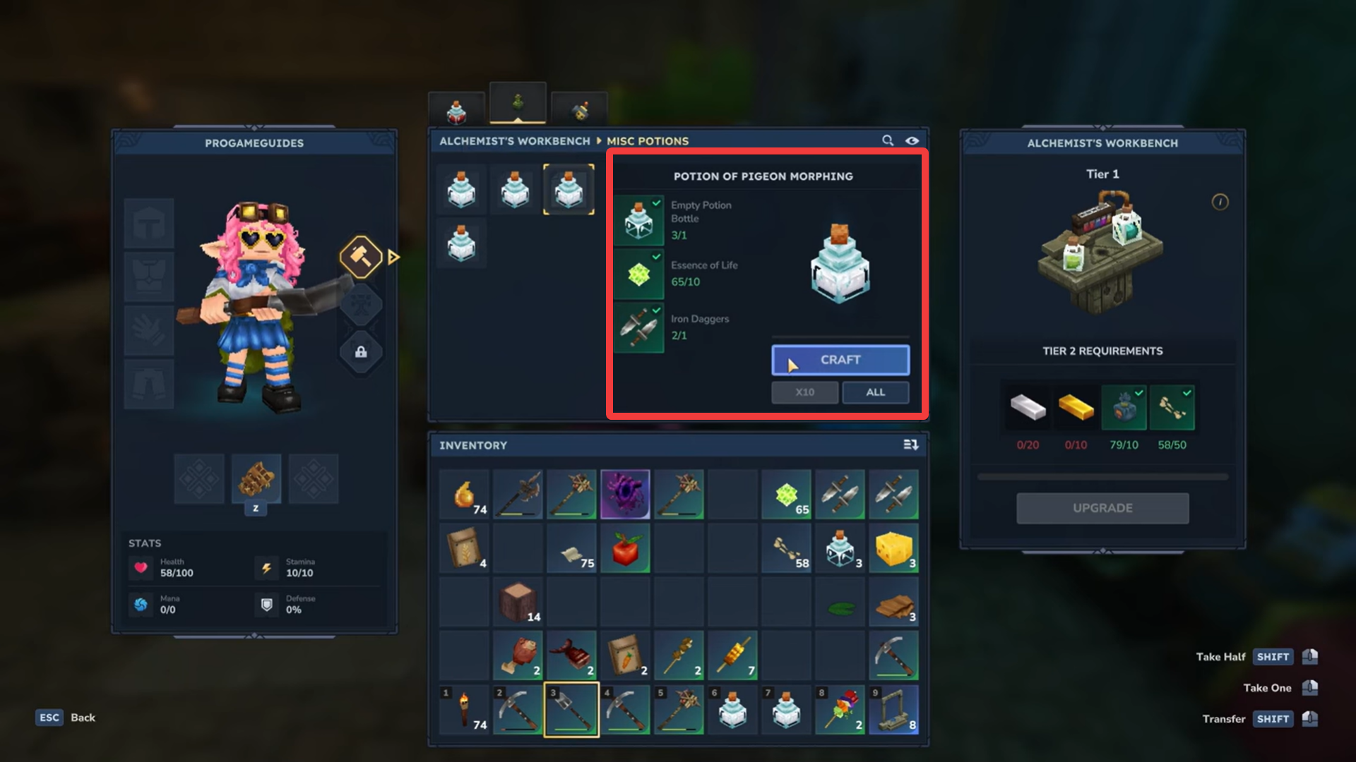 Hytale piegon morphing potion (Image credit: Hypixel Studios / Via: YouTube - ProGameGuides)