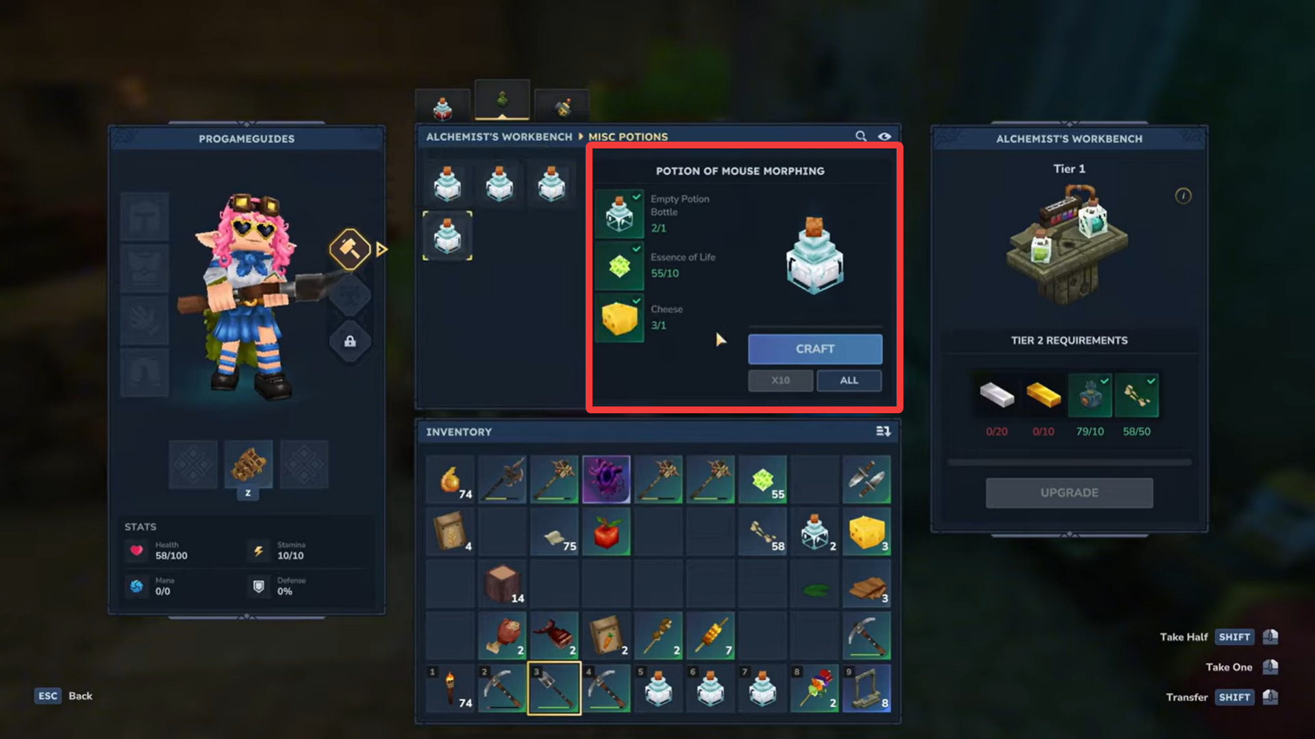 Hytale mouse morphing potion (Image credit: Hypixel Studios / Via: YouTube - ProGameGuides)