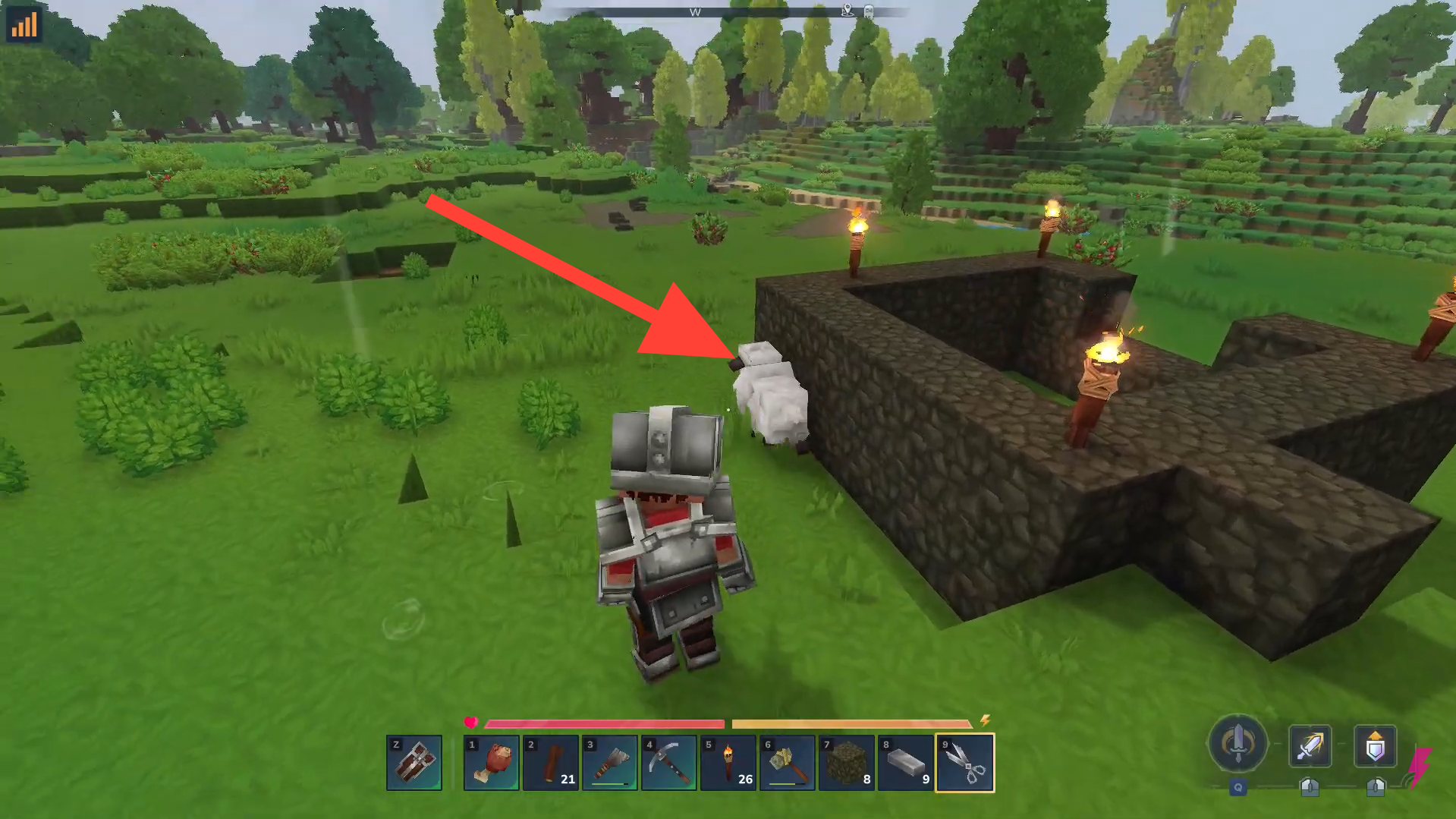  Use the Shears on the sheep to obtain wool. Image credits: Hypixel Studios / YouTube: Answer ASAP