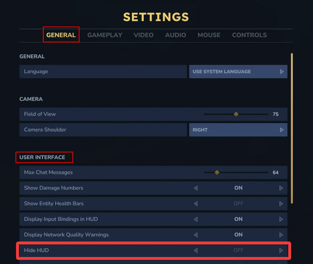 Hytale HUD Settlings (Image credit: Hypixel Studios / Screenshot by: NerdsChalk)