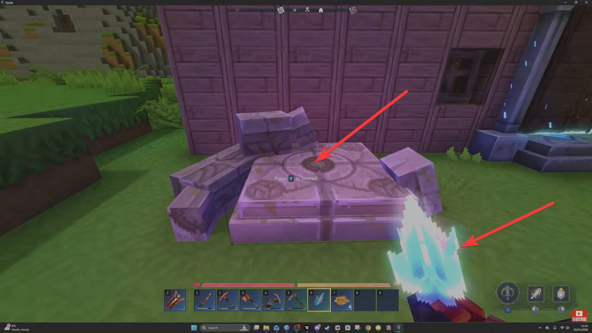 Place the Fragment of Orbis on Ancient Gateway (Image credit: Hypixel Studios / Via: YouTube - Javiherobrine)