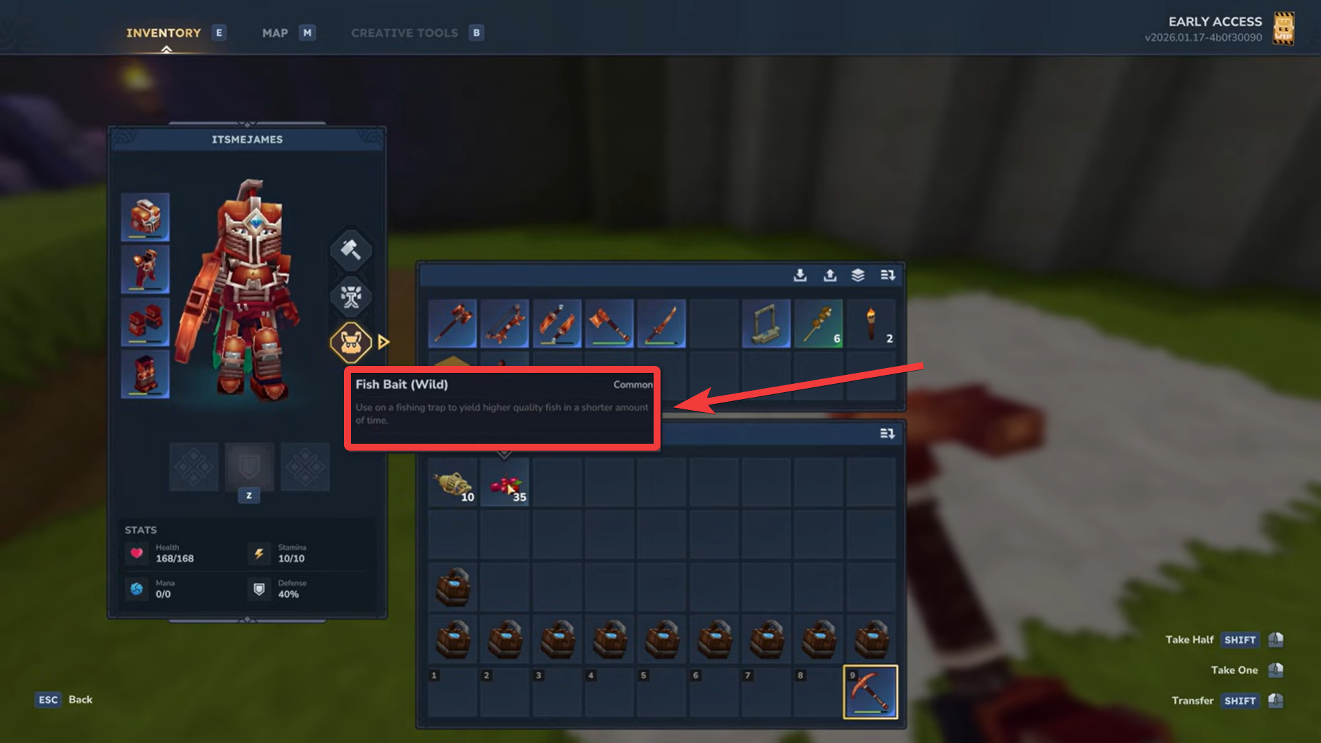 Fish Bait in Hytale (Image credit: Hypixel Studios / Via: YouTube - ItsMeJames)