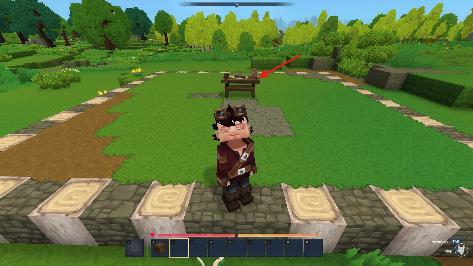  Place your crafting station. Image credits: Hypixel Studios / YouTube: Rogue Fox