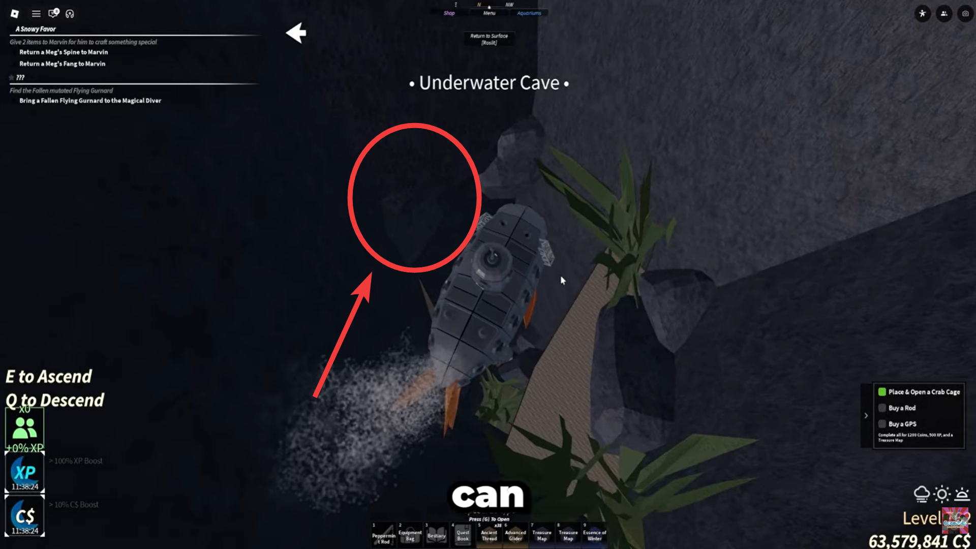 Descend to the Underwater Cave (Image credit: Fsich Roblox / Via: YouTube - Cocajola)