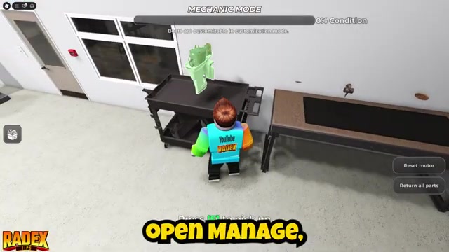 Open the mechanic menu
